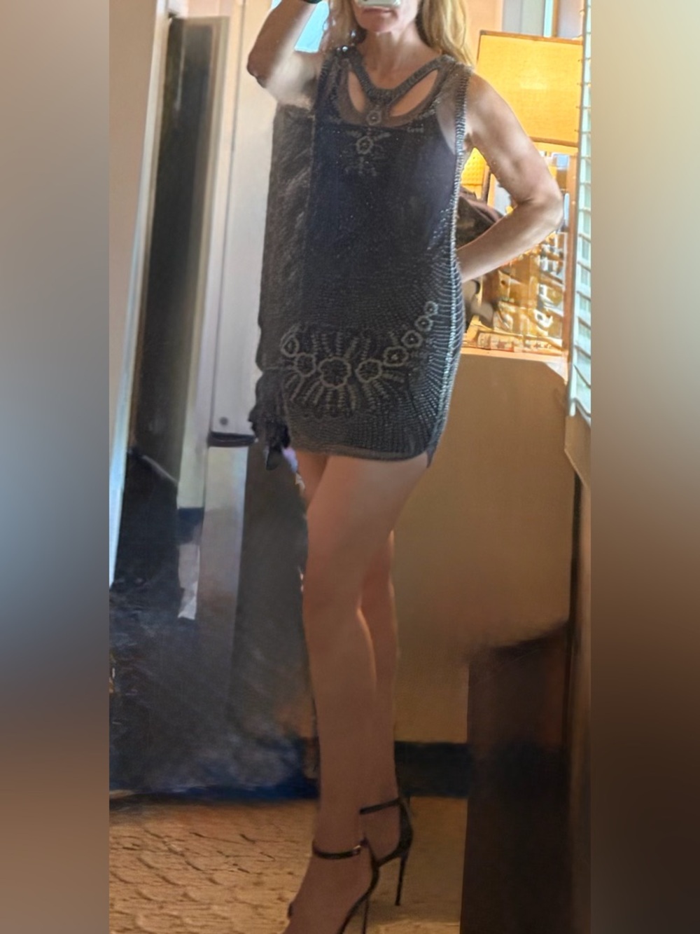 New w Tags Sparkle & Fade Urban Outfitters 1920 Flapper Beaded Dress Size Small
